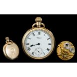 American Watch Co Waltham Traveller Key-less Open Faced Pocket Watch. Movement No 21115225.