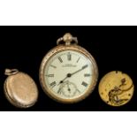 American Watch Co Waltham Ladies Key-wind 14ct Gold Filled Open Faced Pocket Watch.