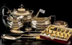 Collection of Silver Plated Ware, to include three piece tea service,