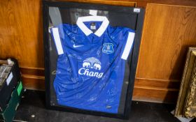 Everton Football Interest Framed Football Shirt Signed by Members of Everton Squad frame needs