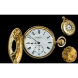 19th Century 18ct Gold Fusee Key-less Demi-Hunter Pocket Watch.