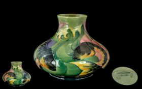 Moorcroft - Modern Large and Impressive Tubelined Onion Shaped Vase - The ' Carp ' Design.