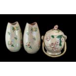 Three Items of Maling Ceramics and a Variety of Collectibles, Including a Pair of Maling Vases and a