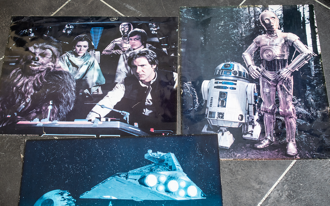 Star Wars Interest - Three Original Star Wars Posters, R2D2, Chewbacca, etc.