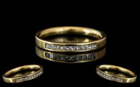 18ct Gold Diamond Band Channel Set With