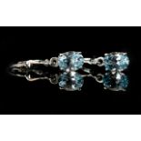 Sky Blue Topaz Solitaire Drop Earrings,