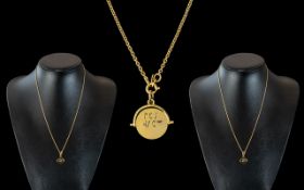 9ct Gold ' I Love You ' Pendant with Att