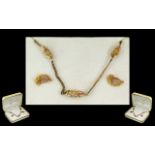 Black Hills Gold Pendant Necklace And Ea