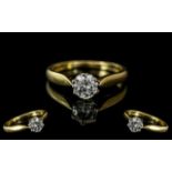 Ladies 18ct Gold Attractive Single Stone