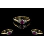 Ladies 18ct Gold - Attractive Ruby and D