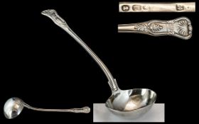 George IV Superb and Large Sterling Silver Ladle with Shell Motif to Back of Bowl and Handle.