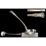 George IV Superb and Large Sterling Silver Ladle with Shell Motif to Back of Bowl and Handle.