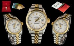 Rolex - Oyster Perpetual Date-Just Chronometer Ladies 18ct Gold and Stainless Steel Wrist Watch.
