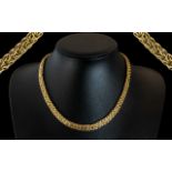 Ladies or Gents - Expensive and Superior Designed Necklace In 9ct Gold with Excellent Clasp.