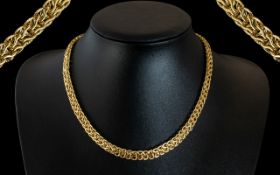 Ladies or Gents - Expensive and Superior Designed Necklace In 9ct Gold with Excellent Clasp.