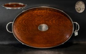 Mappin & Webb Superb Quality Early 20th Century Princes Plate Twin Handle Gallery Tray of Oval Form,