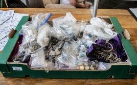 Large Box of Jewellery Making Items, including chains, charms, earring bases, clasps, links, jewels,