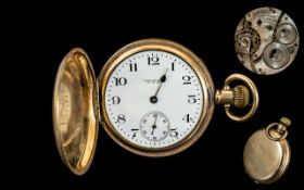 A.W.W Co Waltham 15 Jewels Keyless Gold Filled Full Hunter Pocket Watch, Guaranteed to be of Two