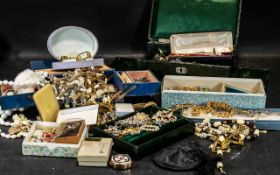 Large Collection of Quality Vintage Costume Jewellery, comprising chains, brooches,