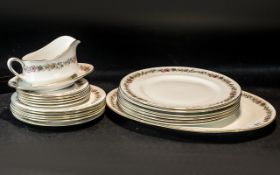 A Paragon Part Dinner Service Belinda Design. Comprising oval platter, 6 small side plates, 6 dinner