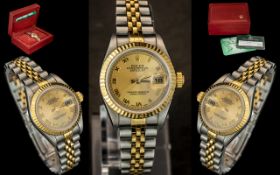 Rolex - Oyster Perpetual Date-Just Chronometer Ladies 18ct Gold and Steel Wrist Watch with