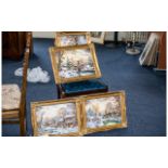 Four John Corcoran Winter Scenes, oil on canvas, housed in gilt frames,