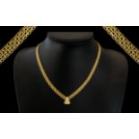 Ladies 9ct Gold Attractive and Expensive Designed Necklace, Marked 9.375 to Necklace.