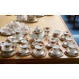 Royal Albert 'Old Country Roses' set, including teapot, milk jug, sugar bowl, 13 cups, 13 saucers,