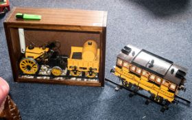 Stephenson's Rocket Diecast Model In Wooden Display Case.