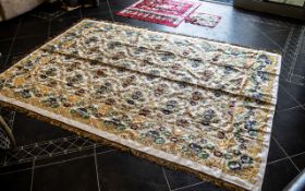 Beautiful Vintage Large Embroidered Spanish Tablecloth with original label,