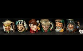 Collection of Six Royal Doulton Toby Jugs, 4" tall, comprising 'Rip Van Winkle' No.