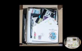 Stamp Interest - Large Box of Assorted First Day Covers, together with an album of GB Mint stamps,