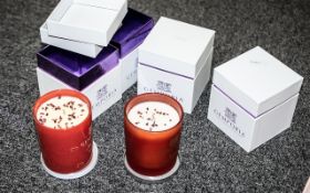 Collection of Gemporia Candles, four in total, with various perfumes including Ruby & Rose, Ruby,