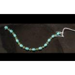 Amazonite and Russian Chrome Diopside Line Bracelet,