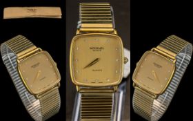 Raymond Weil Gold Tone Gents - Quartz Diamond Set Wrist Watch with Diamond Markers. Mode No 9500.