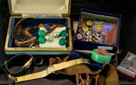 Small Collection of Jewellery & Collectibles including a vintage Accurist ladies watch with a gold