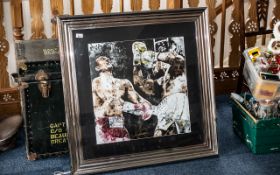 Boxing Interest - Mixed Media Action Painting of Boxer Anthony Joshua, dated 2017,
