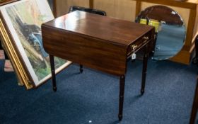 Fold Down Occasional Table with drawer at one end and mock drawer at the other,
