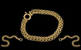 Superior Quality - Ladies or Gents 9ct Gold Bracelet, Superb Design / Clasp. Full Hallmark for 9.