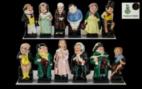 Royal Doulton - Early Dickens Series One 1932 - 1981 Set of 12 Small Hand Painted Ceramic Figures