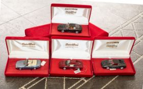 Corgi Diecast Limited Edition Detail Cars, eight in total, in original red velvet boxes,