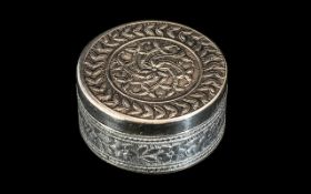 Antique Sterling Silver Large Pill Box, superior quality. Fully hallmarked for 925 sterling silver.