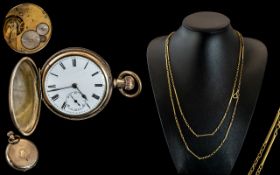 English Made Early 20th Century - Keyless Gold Filled Full Hunter Pocket Watch,