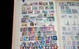 Well filled A4 stamp stock book - with huge variety of old stamps from around the world.