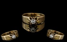 Ladies 14ct Gold - Nice Quality Single Stone Diamond Set Ring. Marked 14ct to Interior of Shank. The