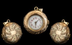 Antique Period - Attractive and Quality 14ct Gold Ladies Small Watch of Round Form, Mechanical