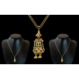 9ct Gold Gem Set Impressive Reticulated Figure of a Clown with Outsized Boots, Set with Diamond,