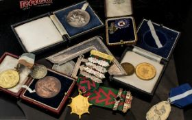 Collection of Silver & Enamel Badges & Medals, including Kenya Music Festival medals,
