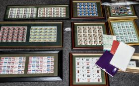 Stamp Interest - Collection of Framed Stamps, comprising TV programmes Emmerdale, James Bond Movies,