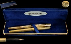Parker 61 18ct Gold Cased Fountain Pen. Hallmark London 1966.
